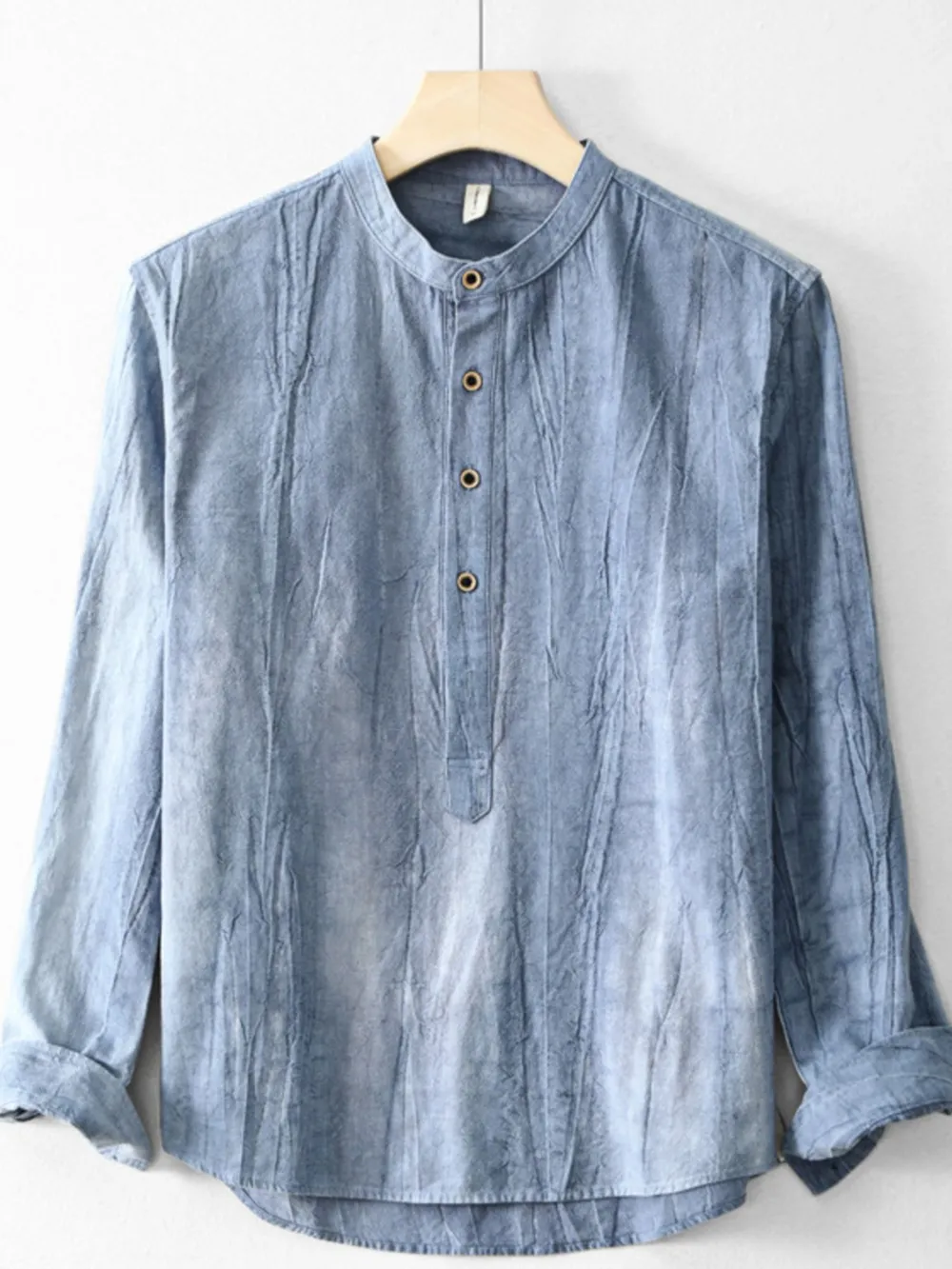 Men's Plus Size Button Front Long Sleeve Blouse, image 7