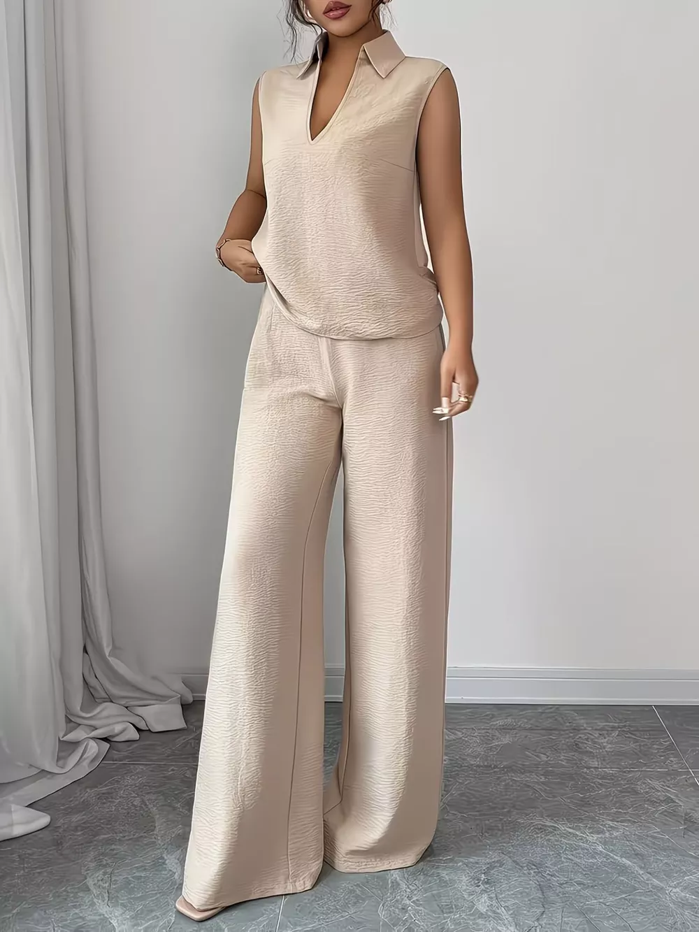 Sleeveless Top and Wide Leg Pants Set, image 17