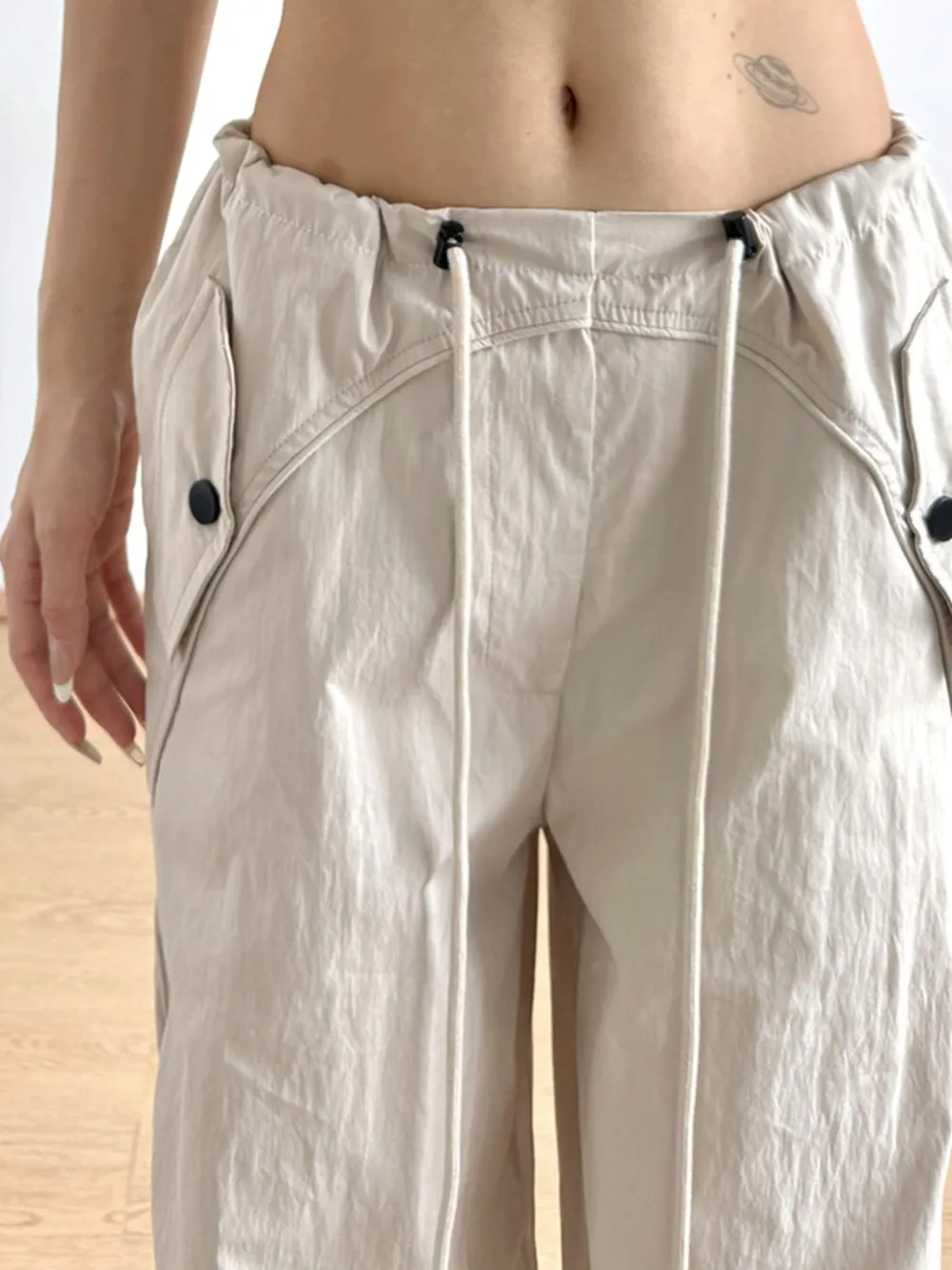 Relaxed Wide-Leg Drawstring Pants, image 3