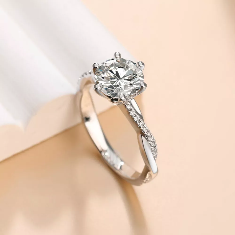 1 Carat 925 Sterling Silver Moissanite Ring, image 6
