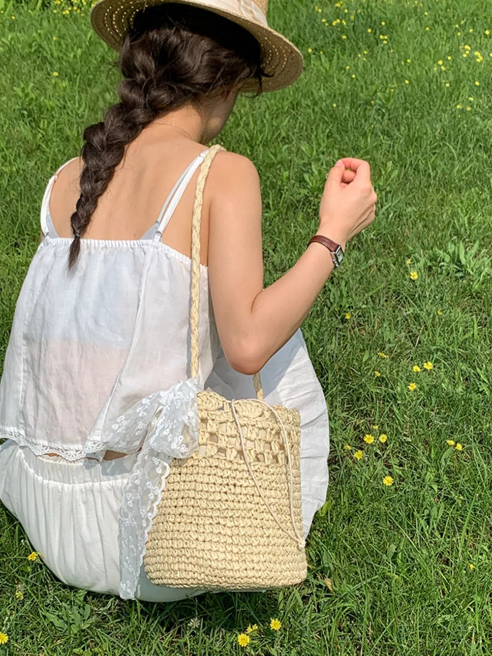 Straw Woven Shoulder Bag, image 4
