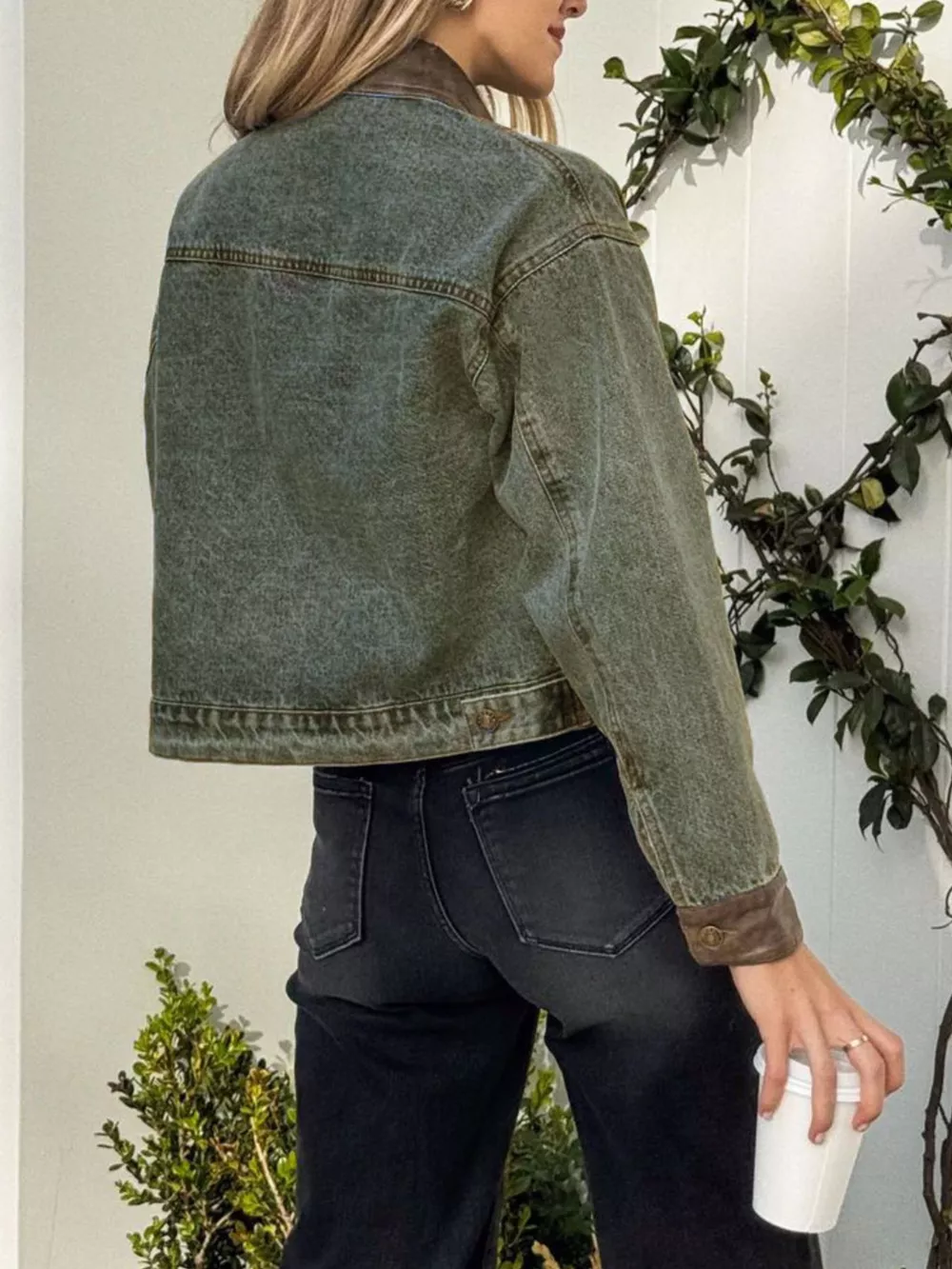 Button Up Chest Pockets Denim Jacket, image 5