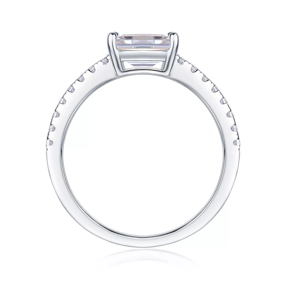 1 Carat 925 Sterling Silver Moissanite Geometric Ring, image 3