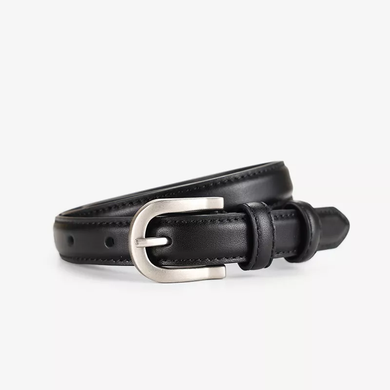 Classic Leather Skinny Belt