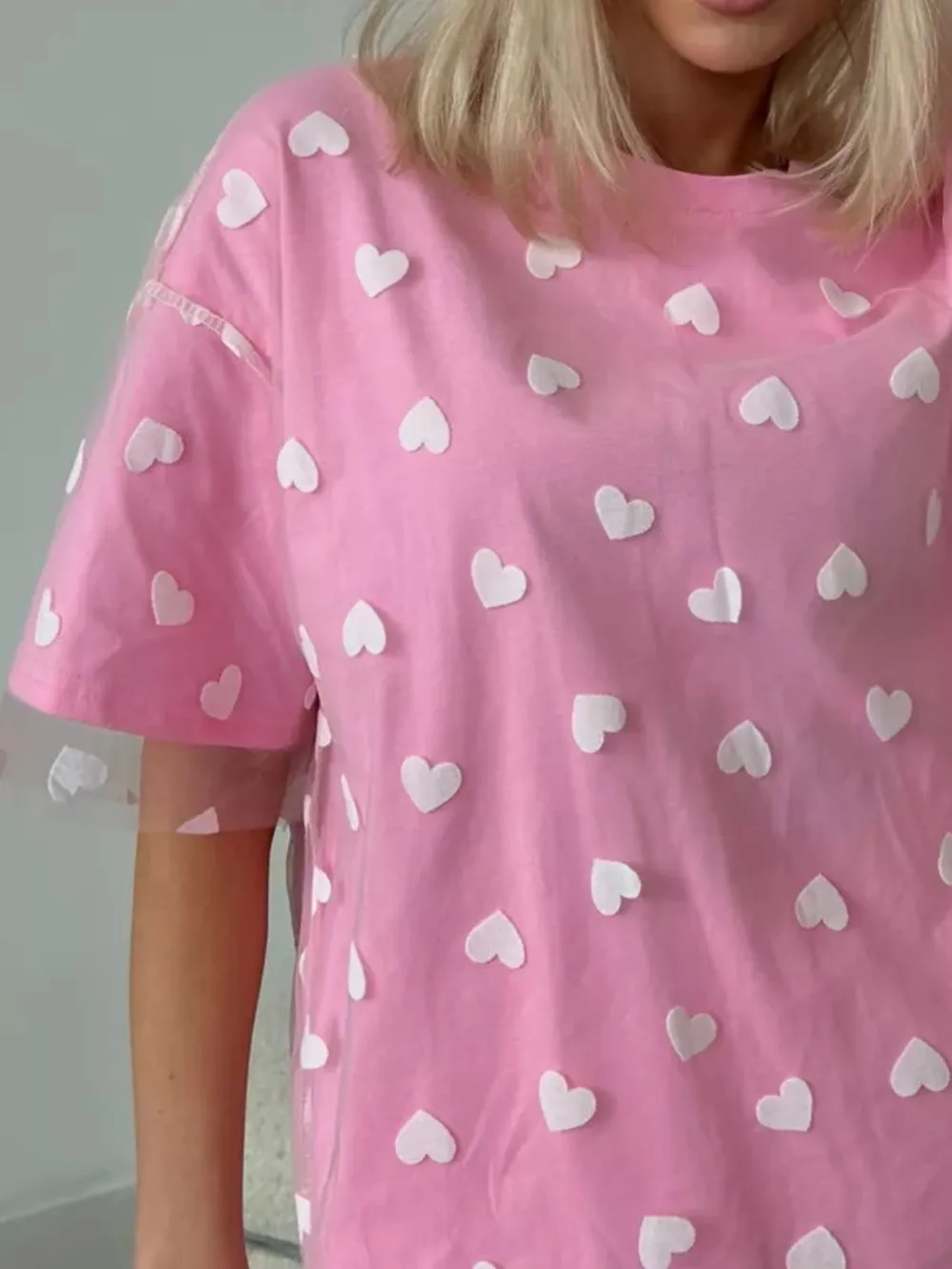 Heart Print Oversized T-Shirt, image 11
