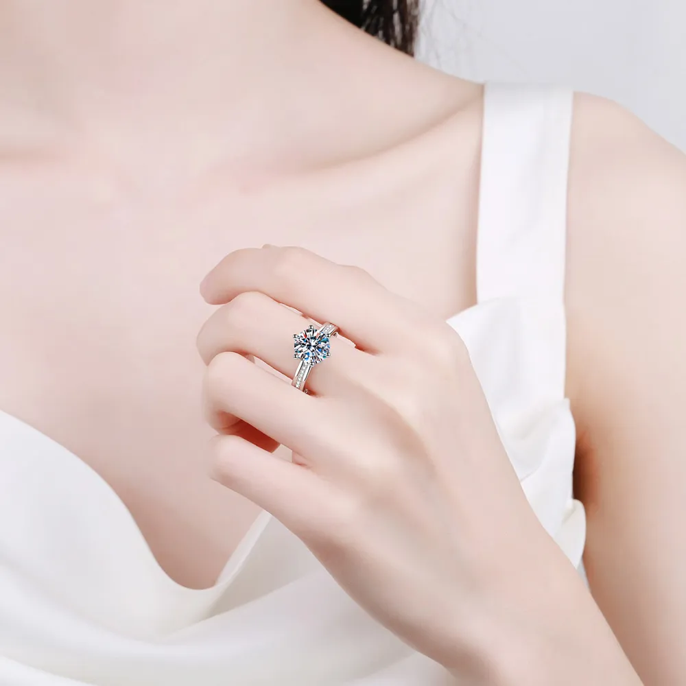 3 Carat Moissanite 925 Sterling Silver Ring, image 5