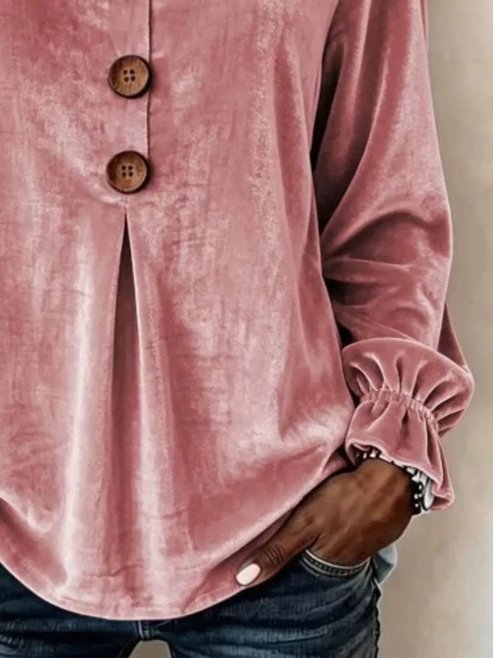 Velvet Flounce Sleeve Blouse, image 5