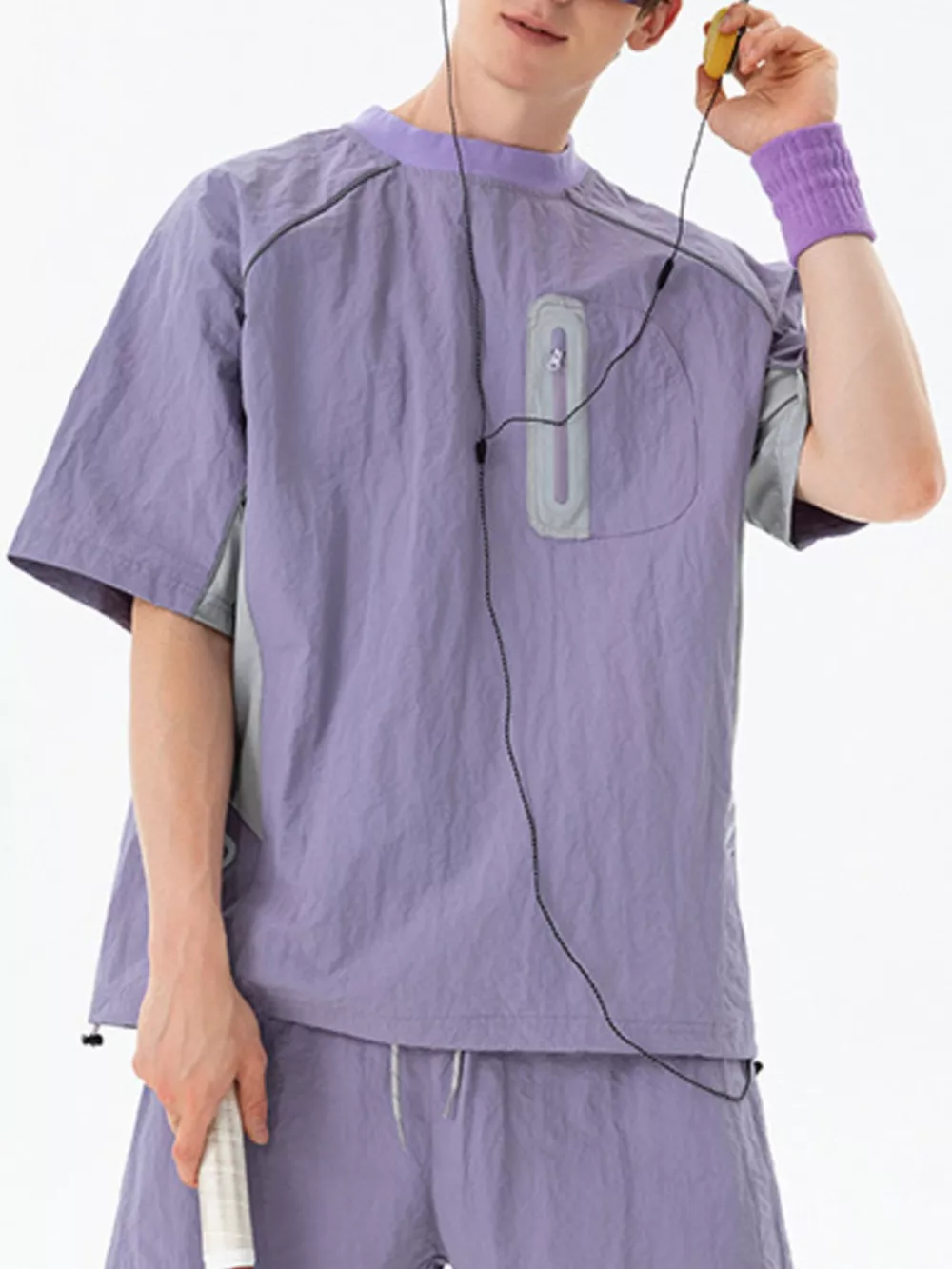 Men's Contrast Round Neck Half Sleeve Active T-Shirt, image 9