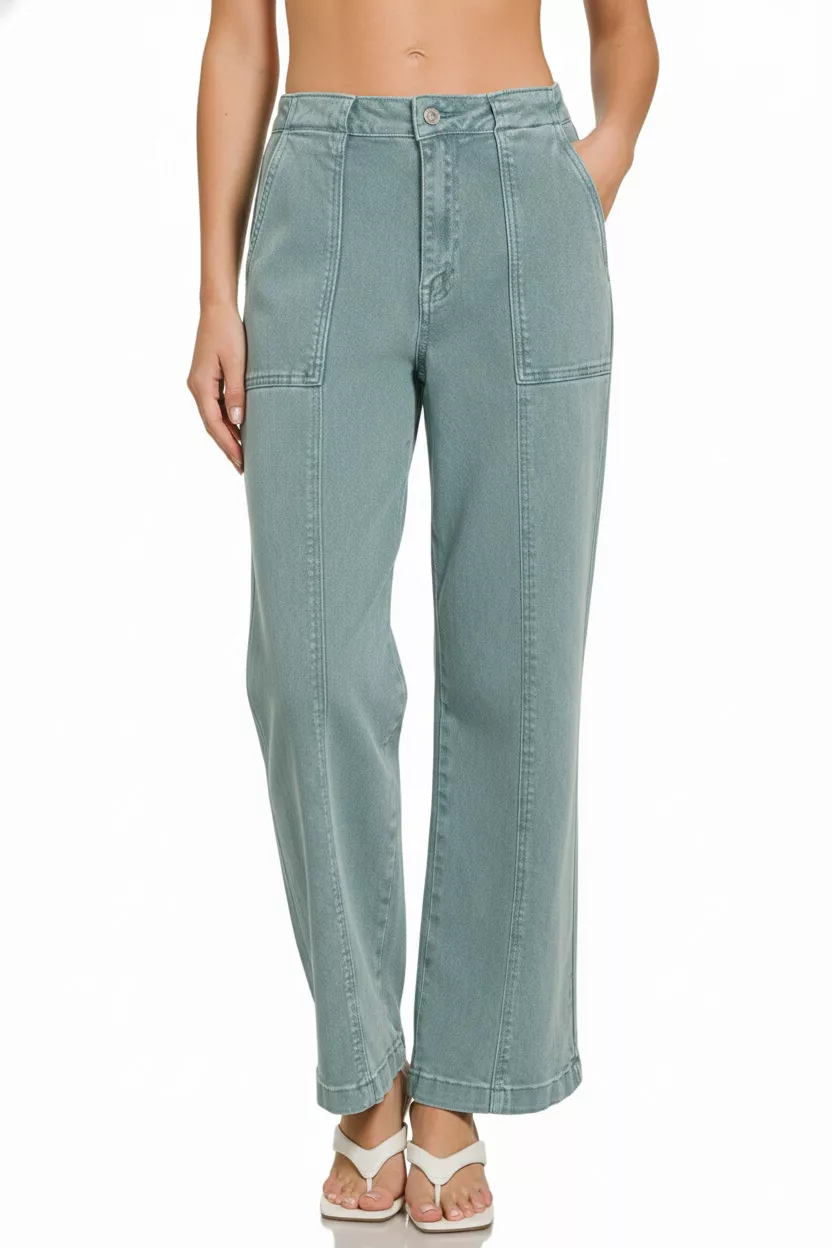 Straight Leg Utility Pocket Jeans, image 3