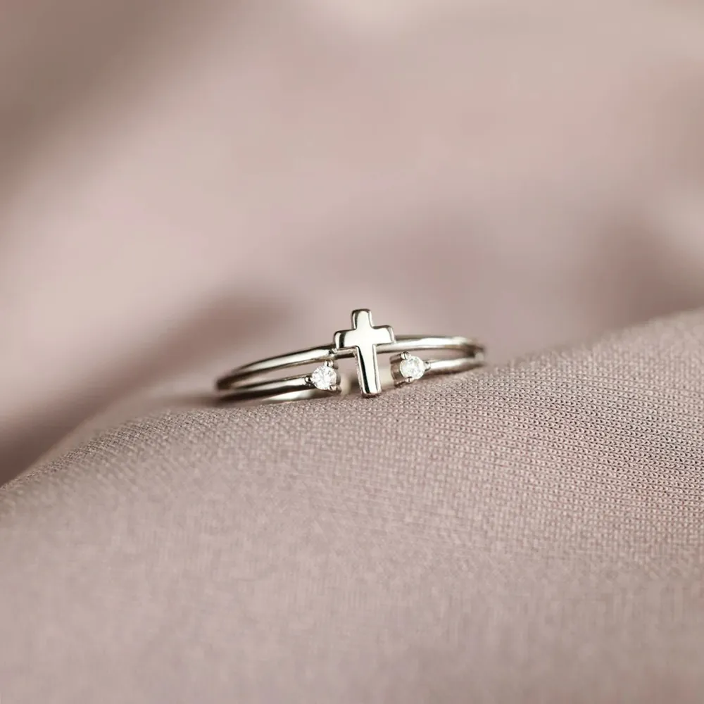 925 Sterling Silver Cross Ring, image 3