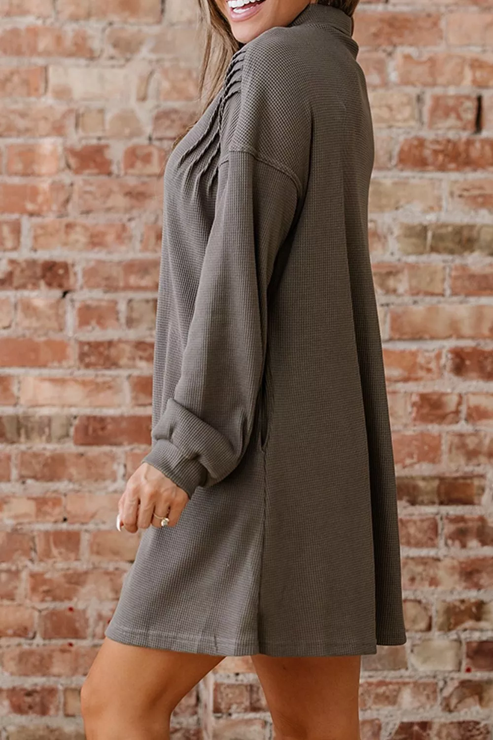 Casual Button-Down Dress with Pockets, image 2