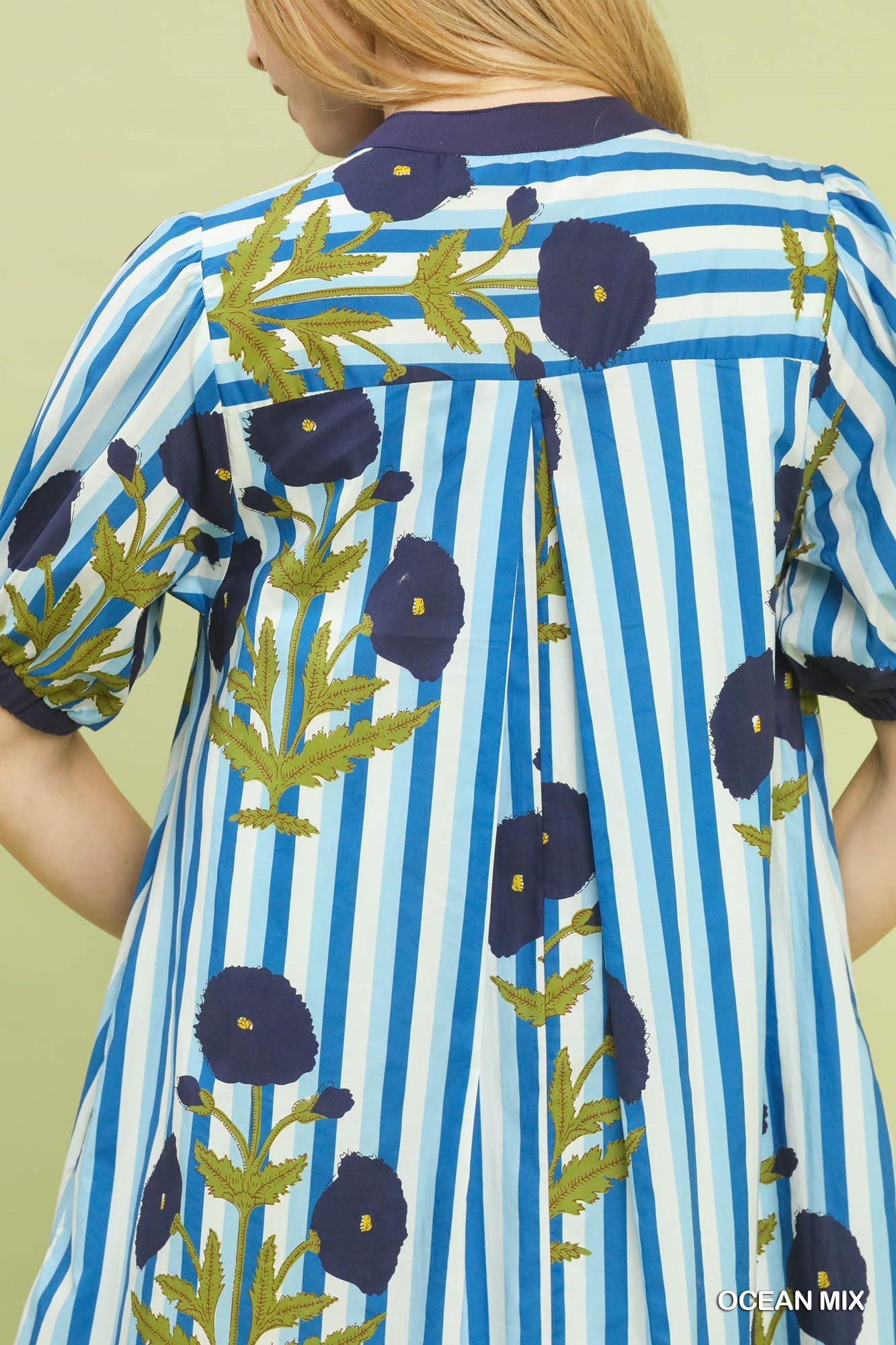 Mix Floral Stripe Contrast Dress, image 4
