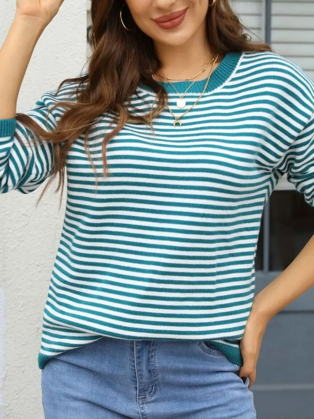 Striped Round Neck Sweater, image 9