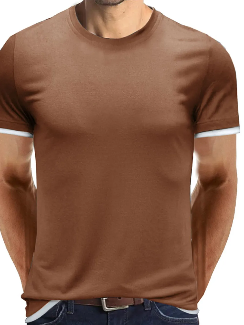 Men‘s Classic Contrast Trim Crew Neck T-Shirt, image 13