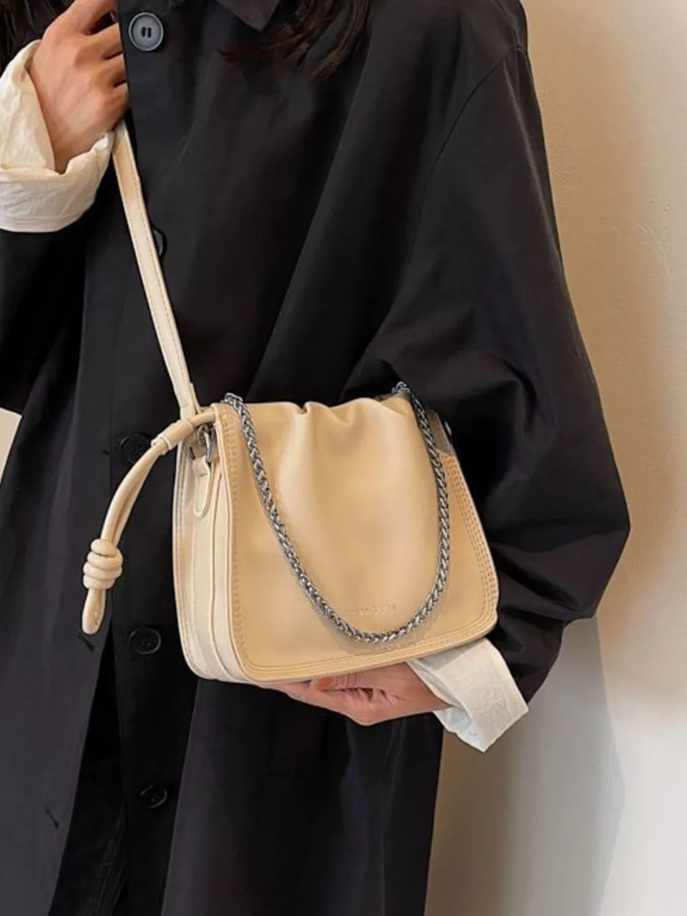 Drawstring Ruched Crossbody Bag, image 5