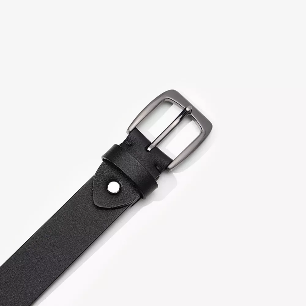 Leather Belt with Silver Buckle, image 4