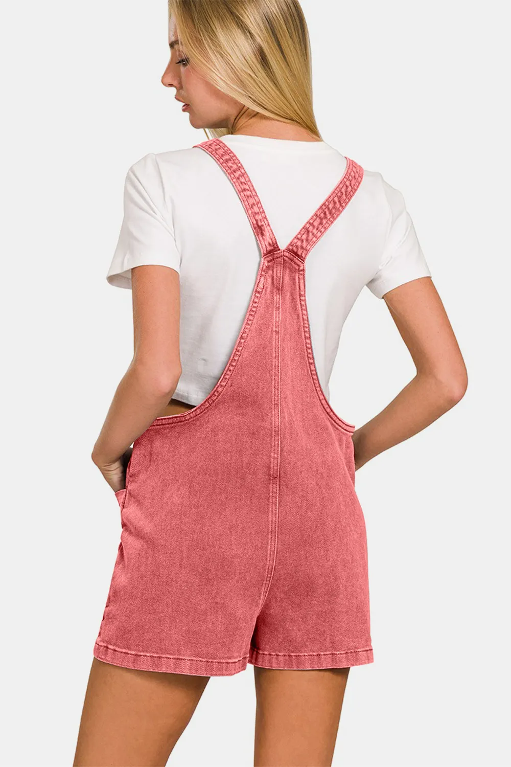 Washed Knot Strap Rompers, image 2