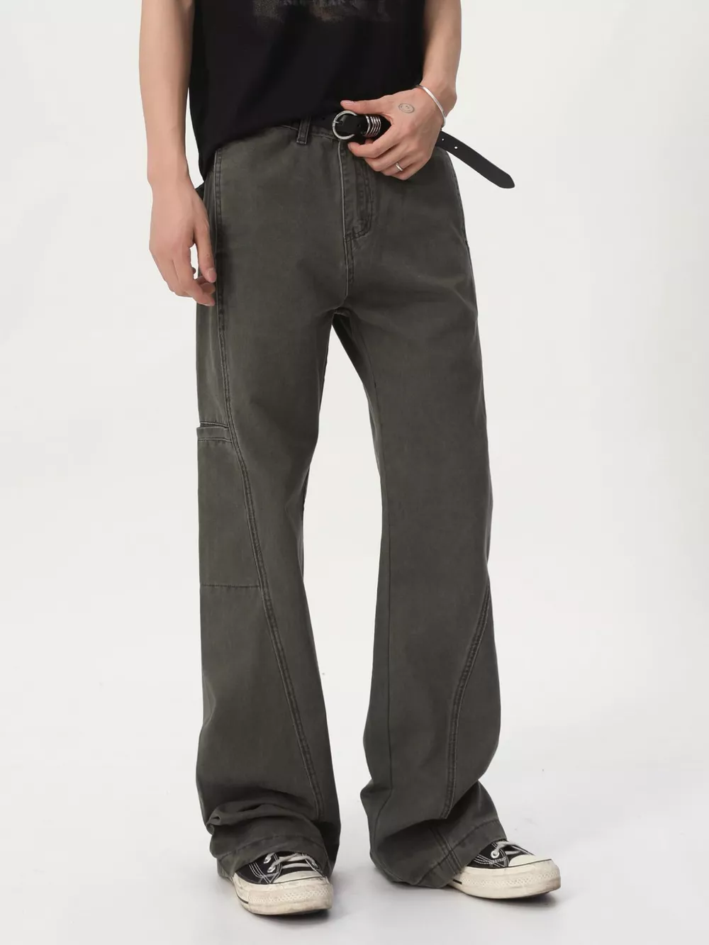 Men's Vintage Washed Loose Fit Straight-Leg Pants