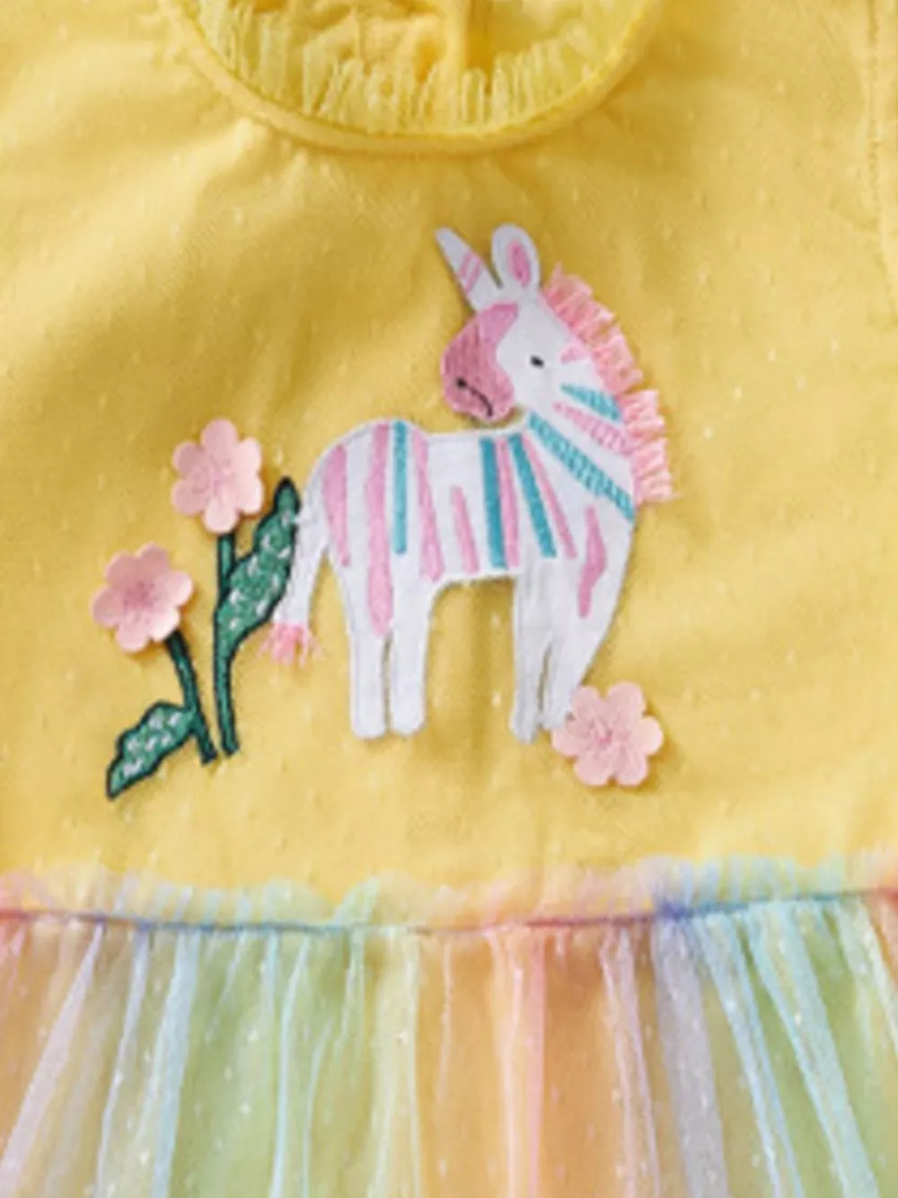 Children's Unicorn Applique Rainbow Tulle Dress, image 3