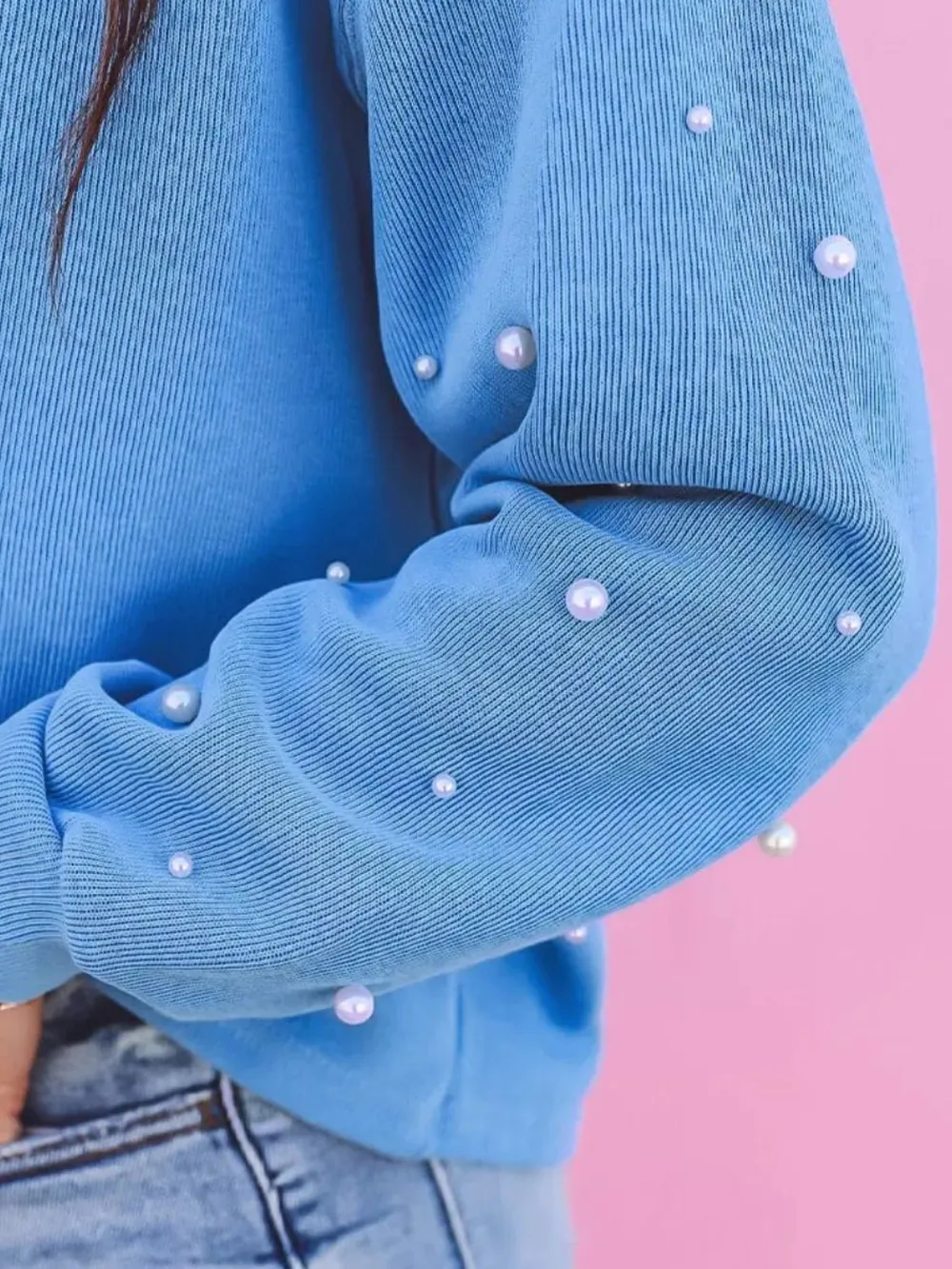 Pearl Detail Long Sleeve Sweatshirt, image 6