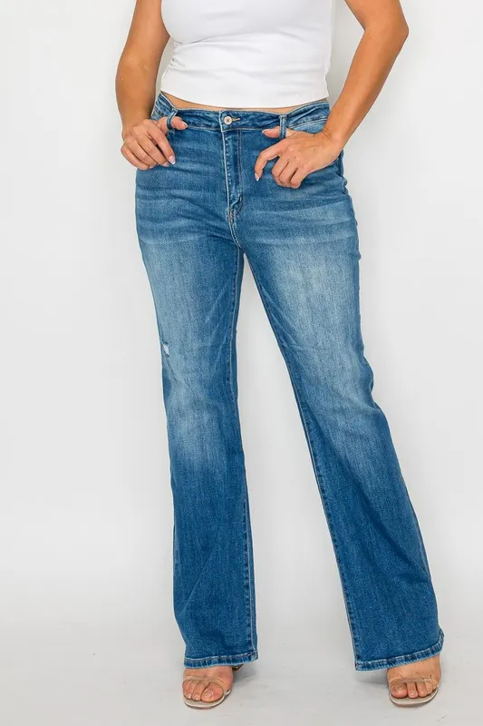Full Size Distressed High Rise Jeans with Pockets, image 12