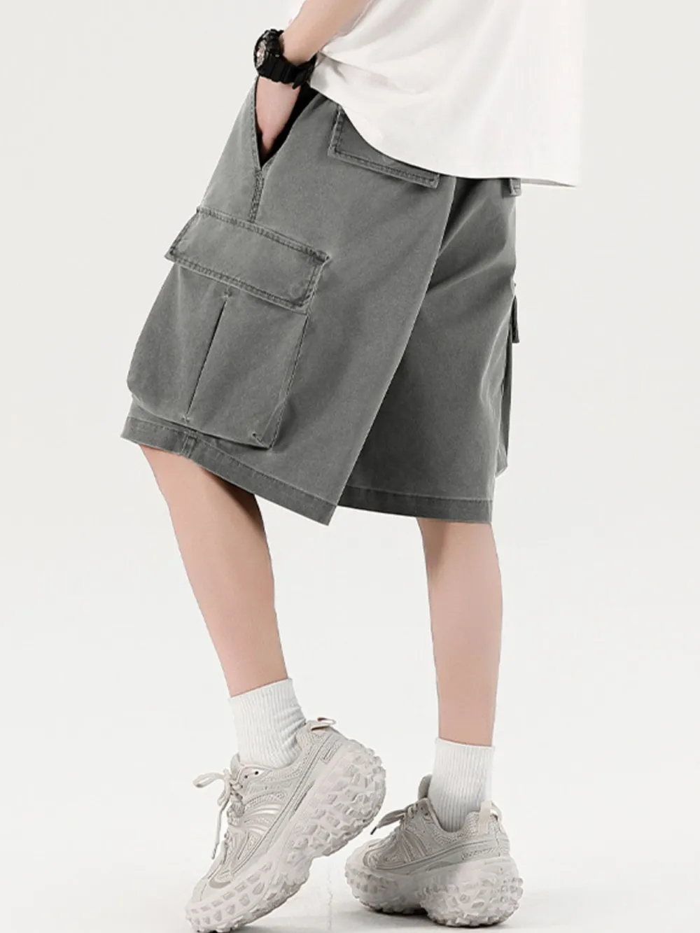 Men's Elastic Waistband Cargo Shorts, image 10