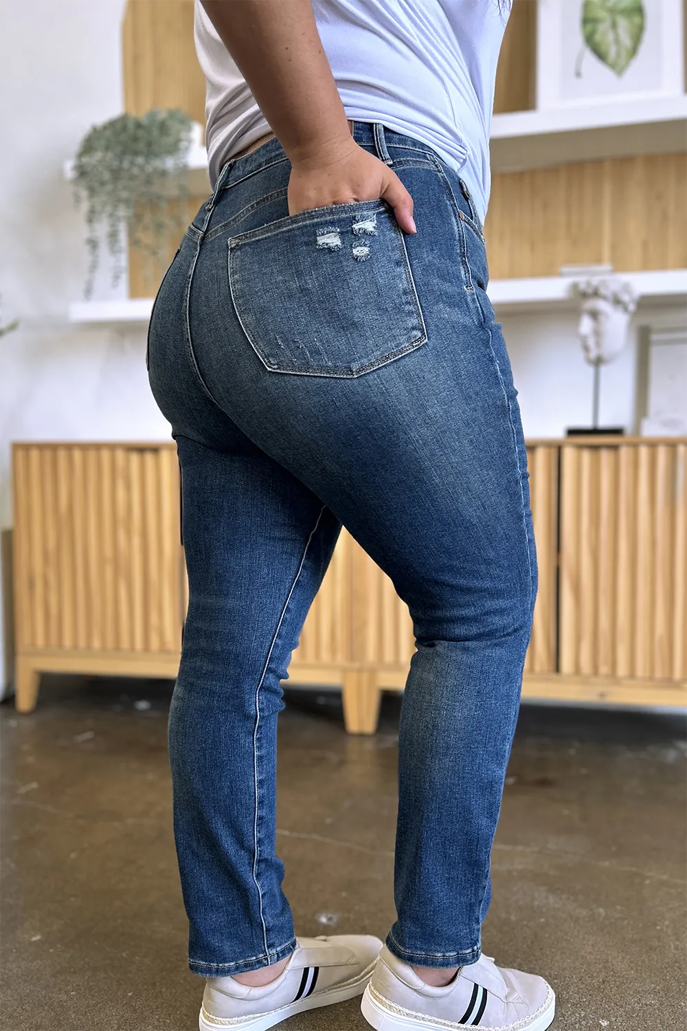 Full Size Tummy Control High Waist Slim Jeans, image 20