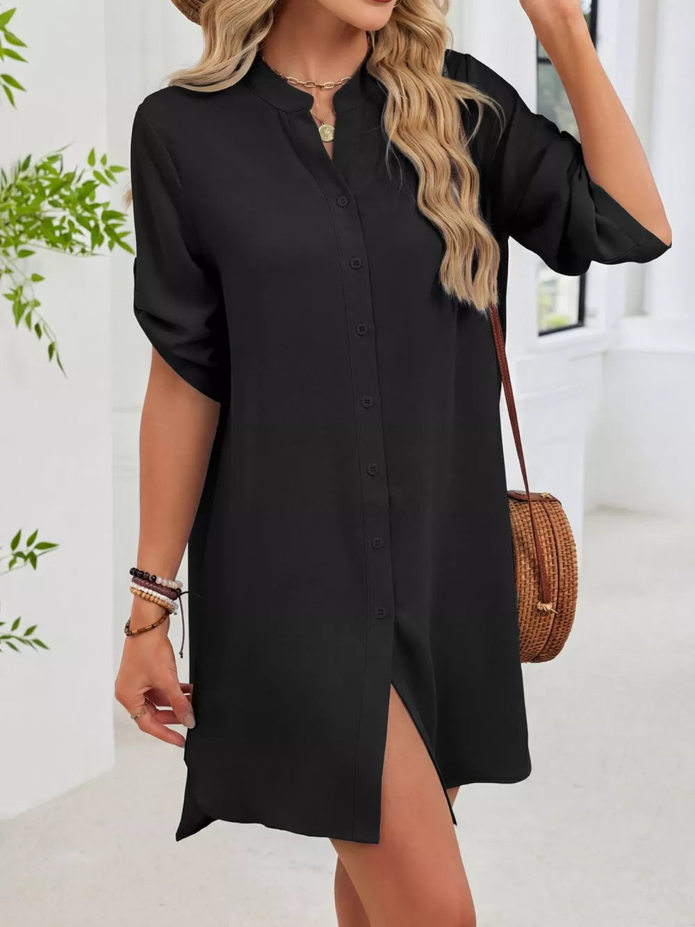 Casual Button-Down Shirt Dress, image 20