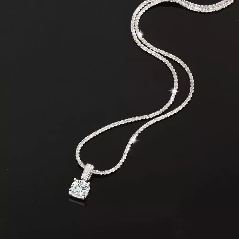 1 Carat 925 Sterling Silver Moissanite Necklace, image 2