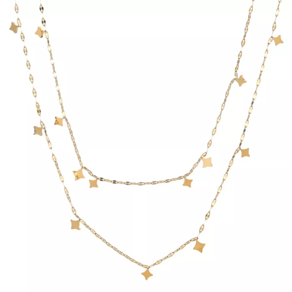 18K Gold-Plated Layered Star Charm Necklace, image 6