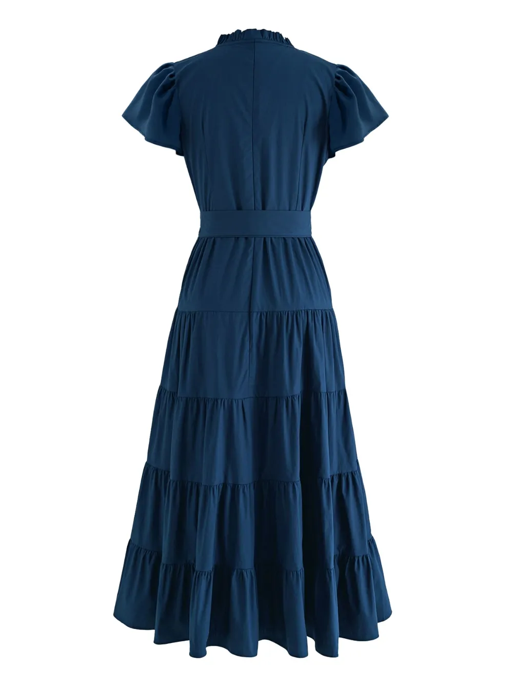 Ruched Tiered Notched Short Sleeve Dress, image 5