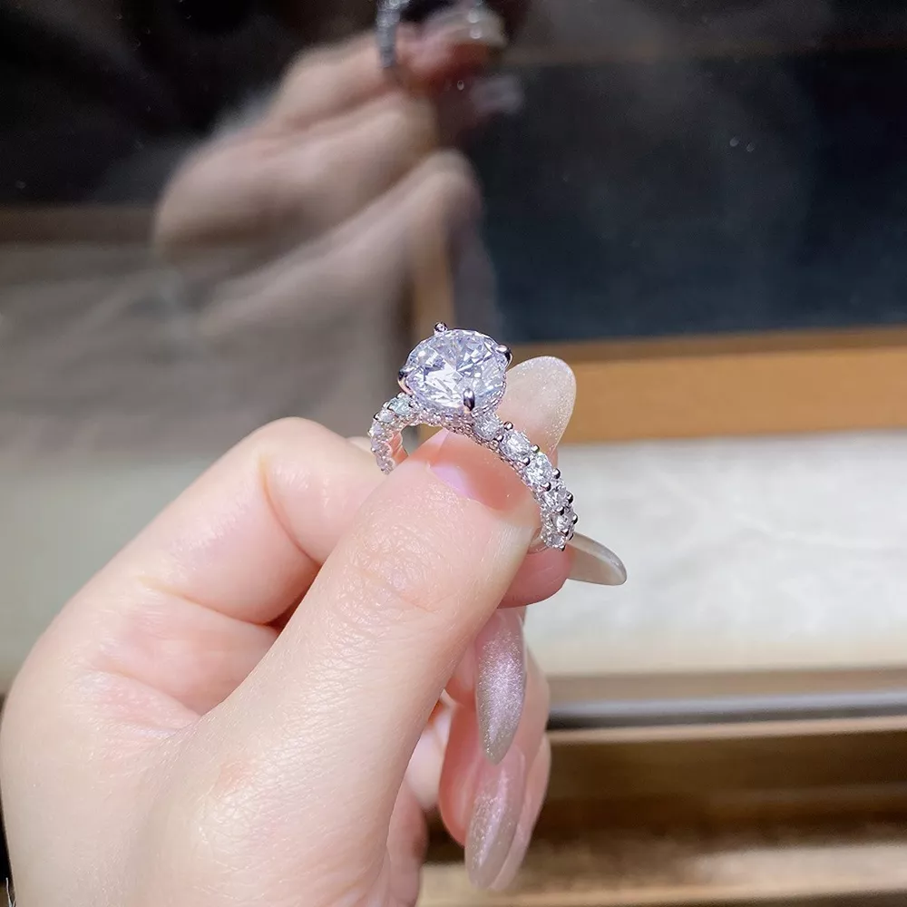 3 Carat 925 Sterling Silver Moissanite Ring, image 4