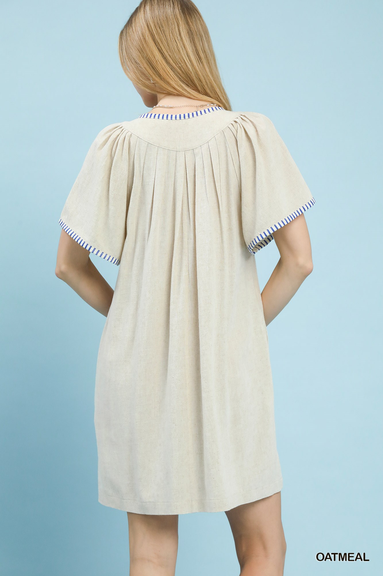 Linen Trim Tunic Dress, image 5