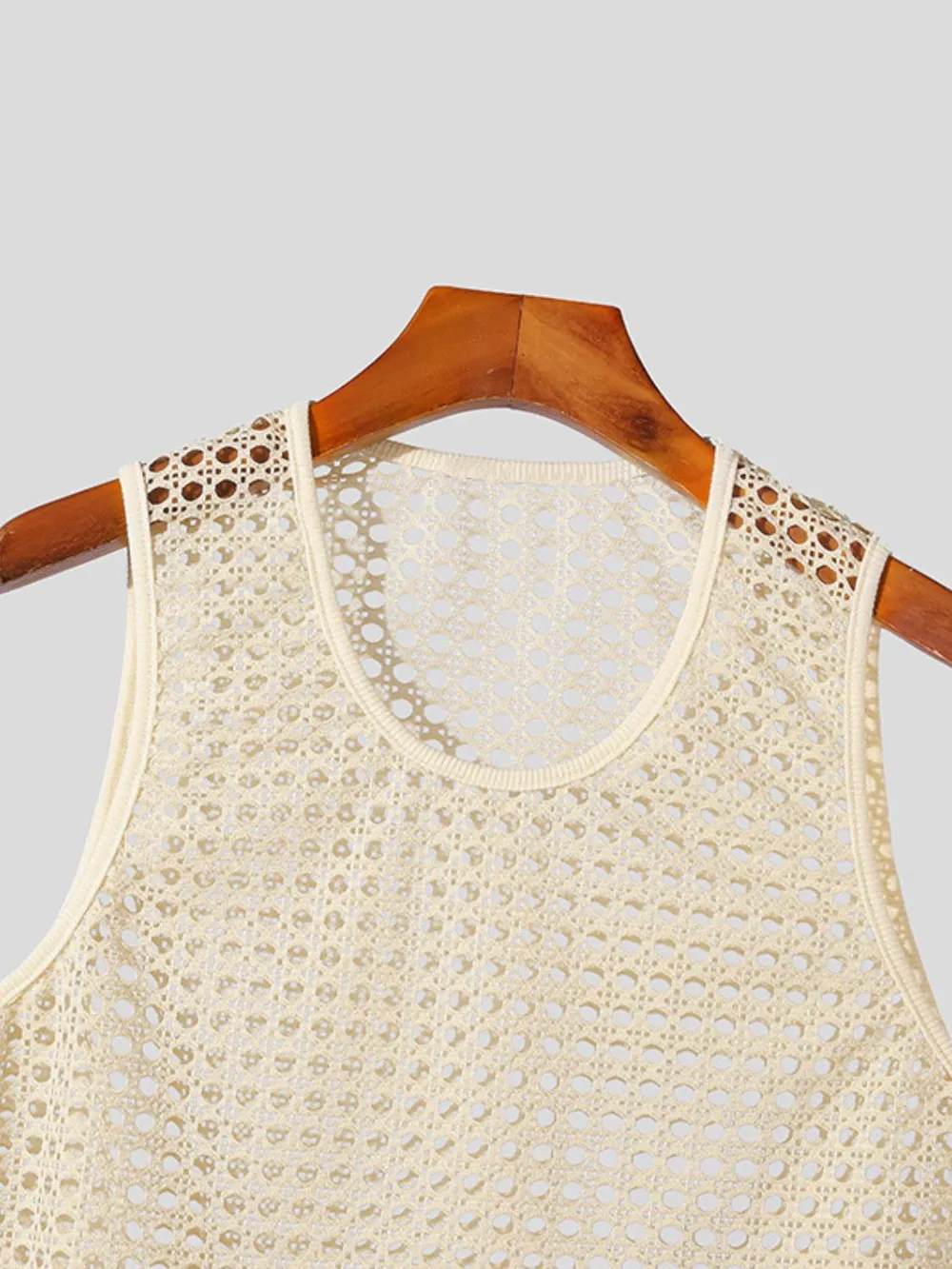 Men's Openwork Round Neck Tank, image 4