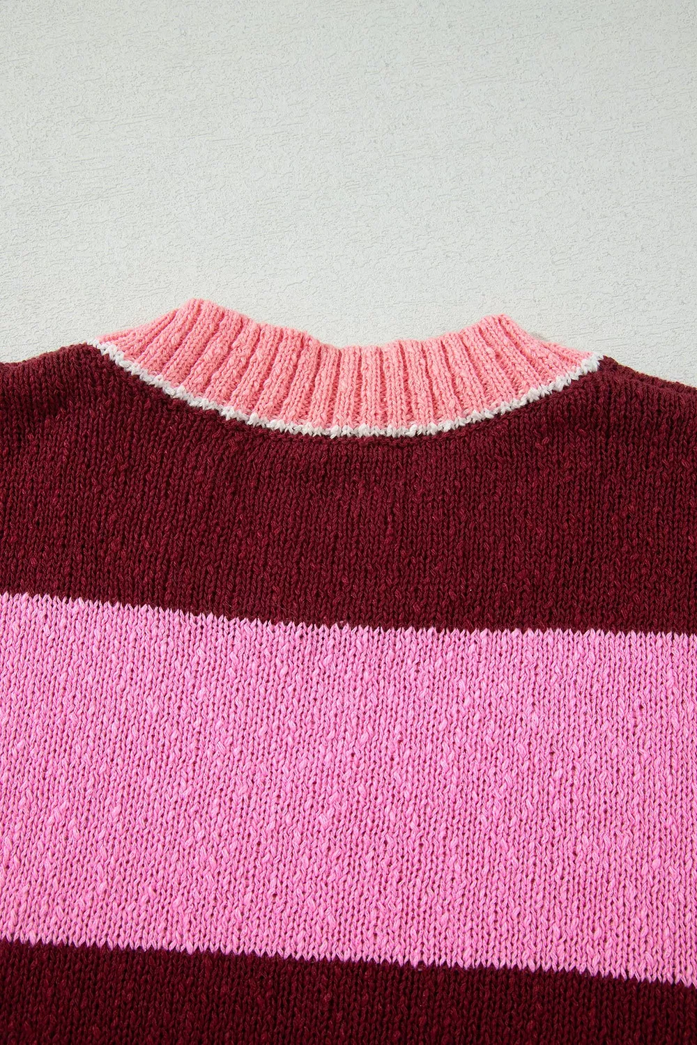 Striped Drop Shoulder Long Sleeve Pullover Regular Fit Knit Sweater, image 9