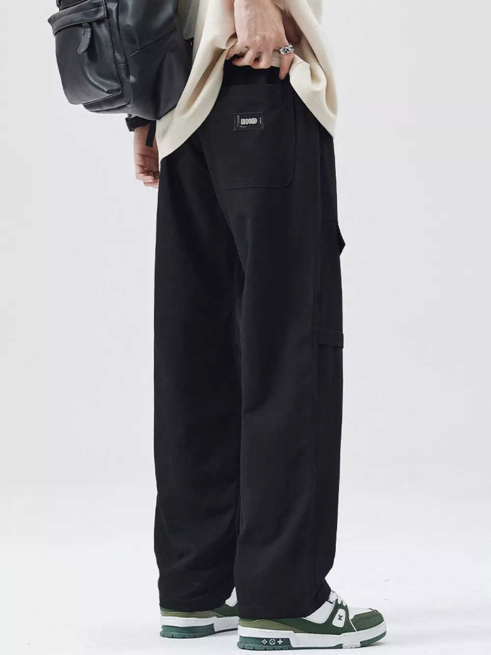 Men's Full Size Drawstring Wide Leg Cargo Pants Plus Size, image 7