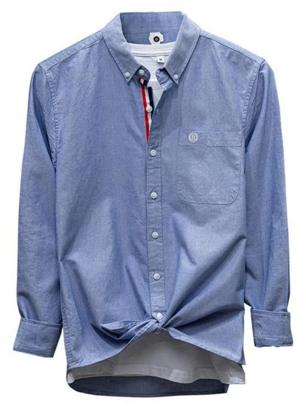Men's Plus Size Button Up Long Sleeve Shirt, image 3