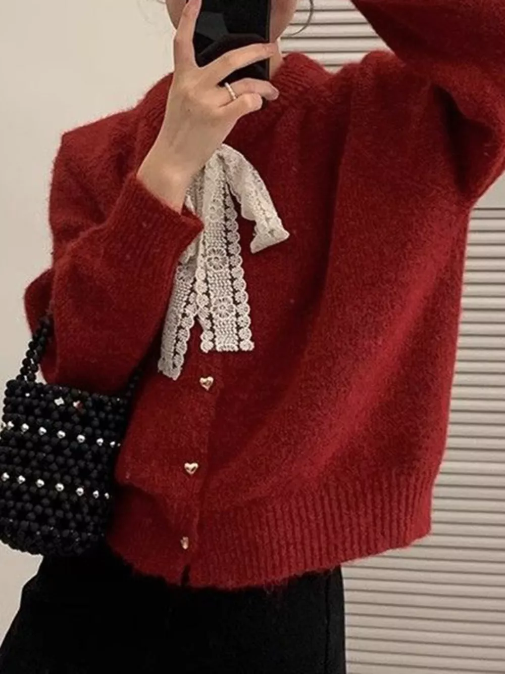 Lace Bowknot Knit Cardigan, image 16