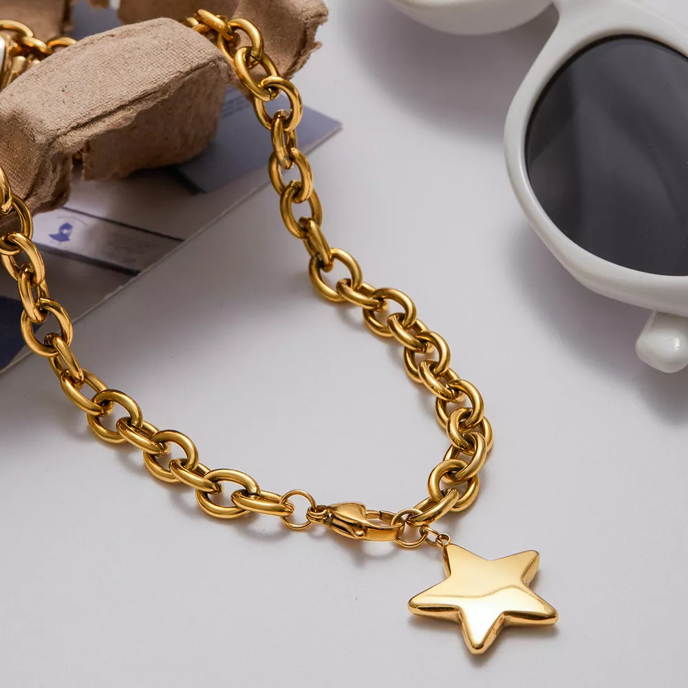 18K Gold-Plated Star Necklace, image 4