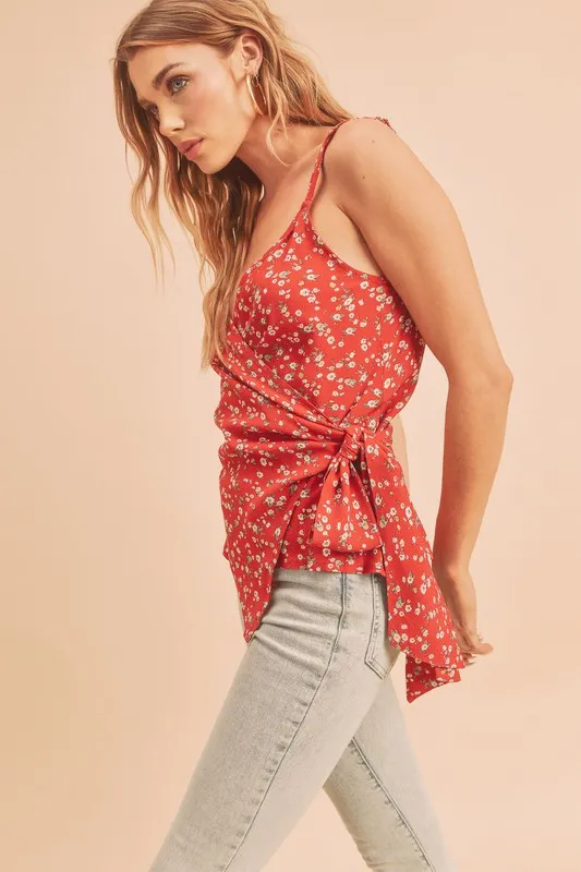 Ditsy Floral Surplice Adjustable Straps Cami, image 4