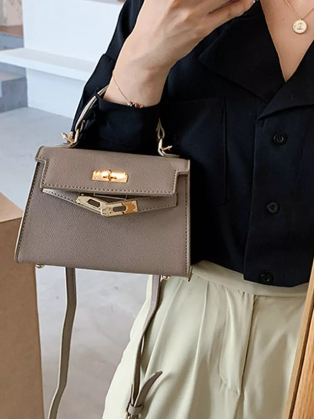 Adjustable Strap Flap Crossbody Bag, image 7