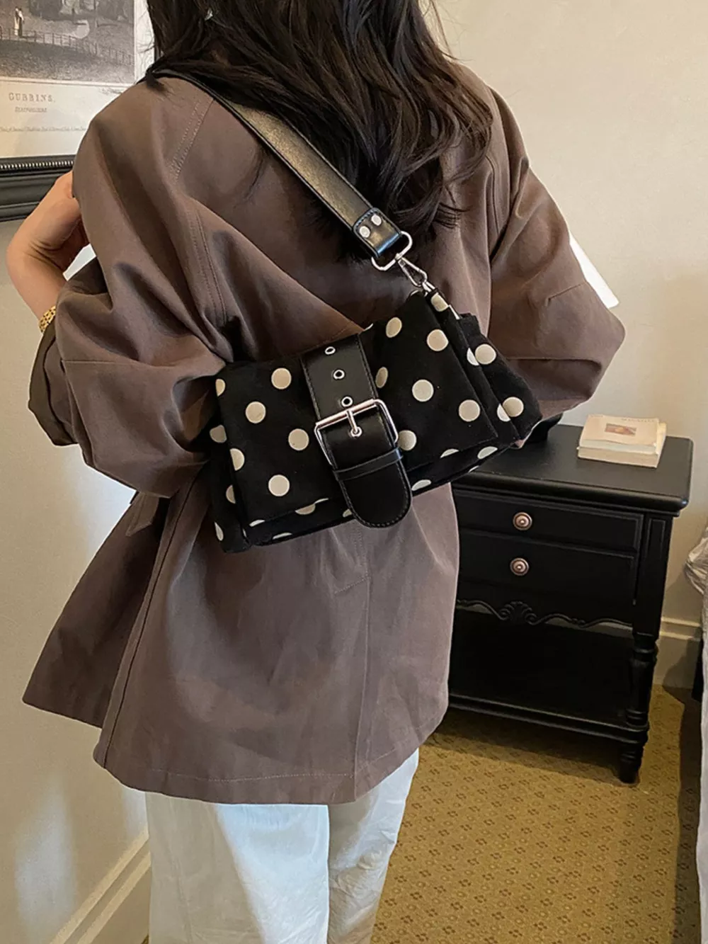 Vintage Polka Dot Shoulder Bag, image 9
