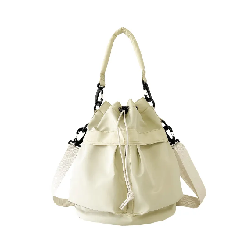 Drawstring Nylon Bucket Bag