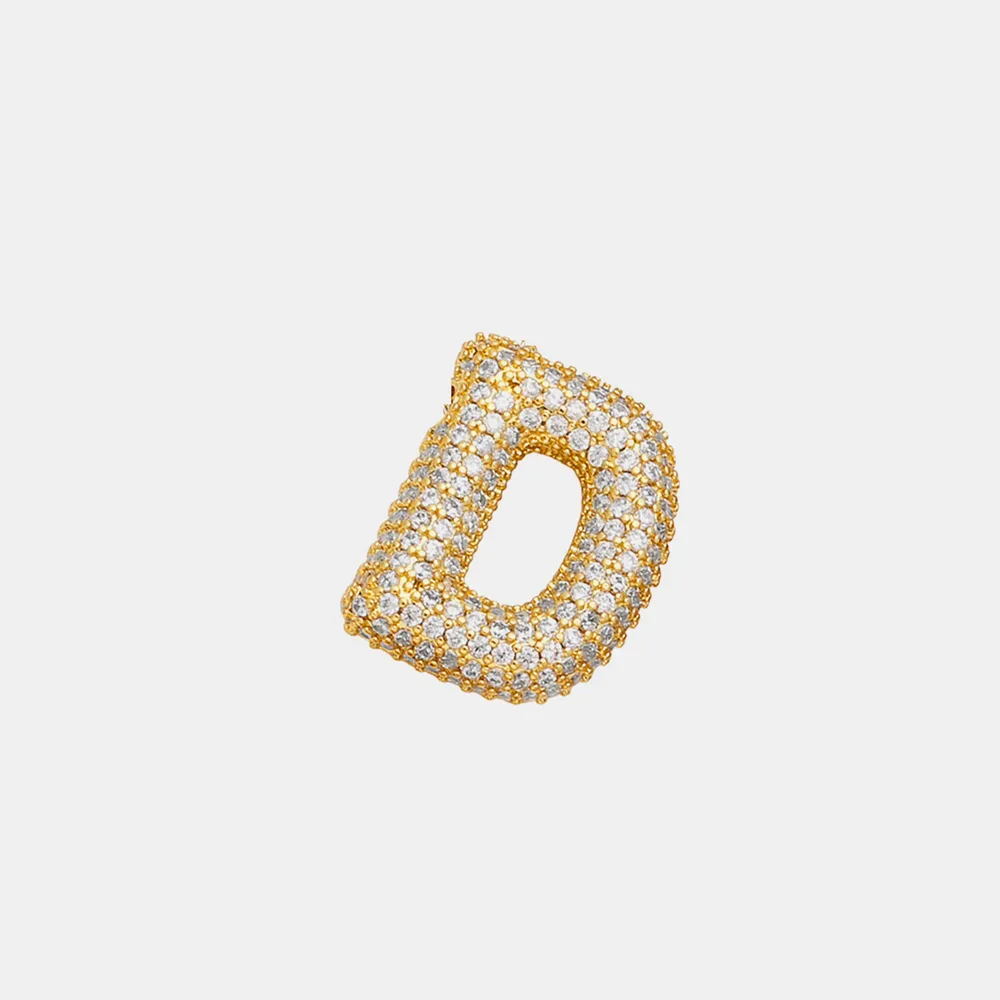 Inlaid Zircon Bubble Initial Necklace, image 6