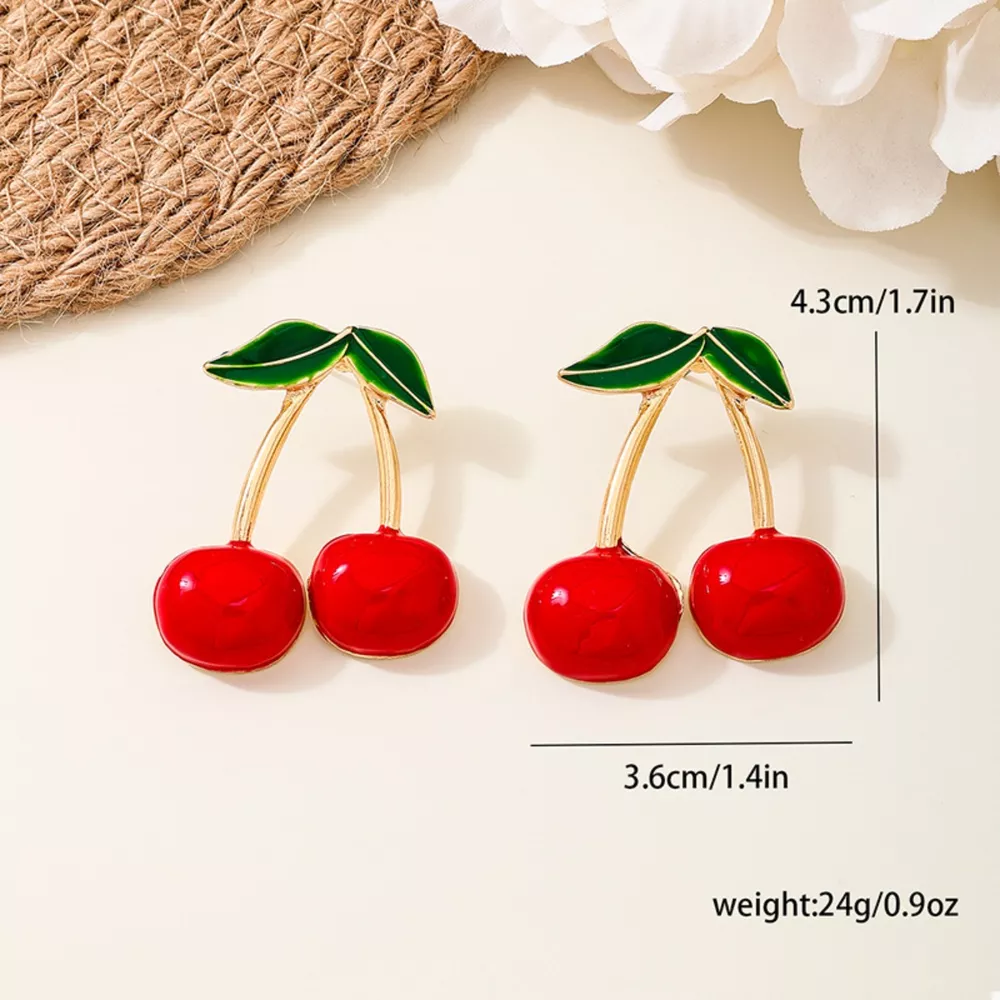 18K Gold-Plated Cherry Earrings, image 6