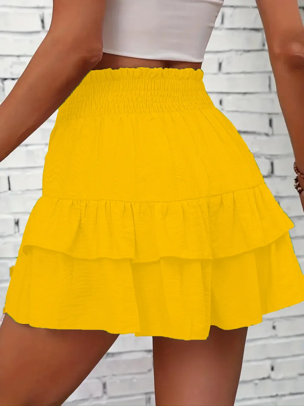 Ruffle Layered High Waist Casual Skort, image 34