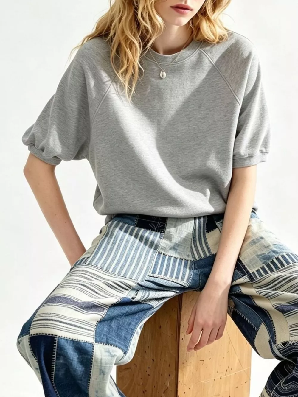 Full Size Raglan Short-Sleeve Sweatshirt Plus Size, image 7