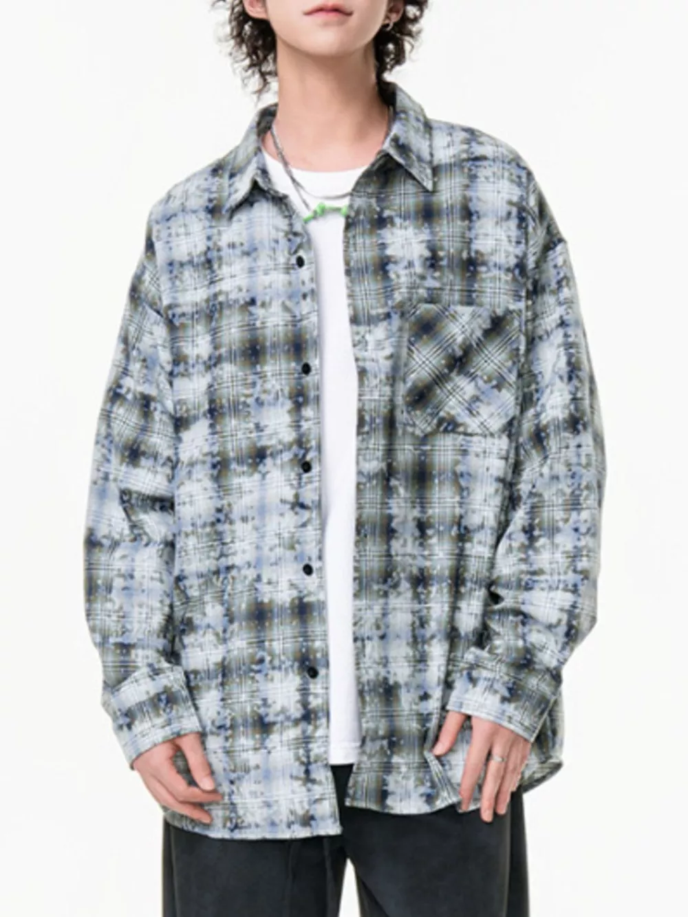 Men's Plus Size Plaid Button Up Long Sleeve Shirt, image 6
