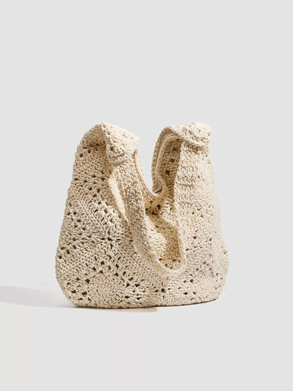 Bohemian Crochet Hollow-Out Tote Bag, image 3
