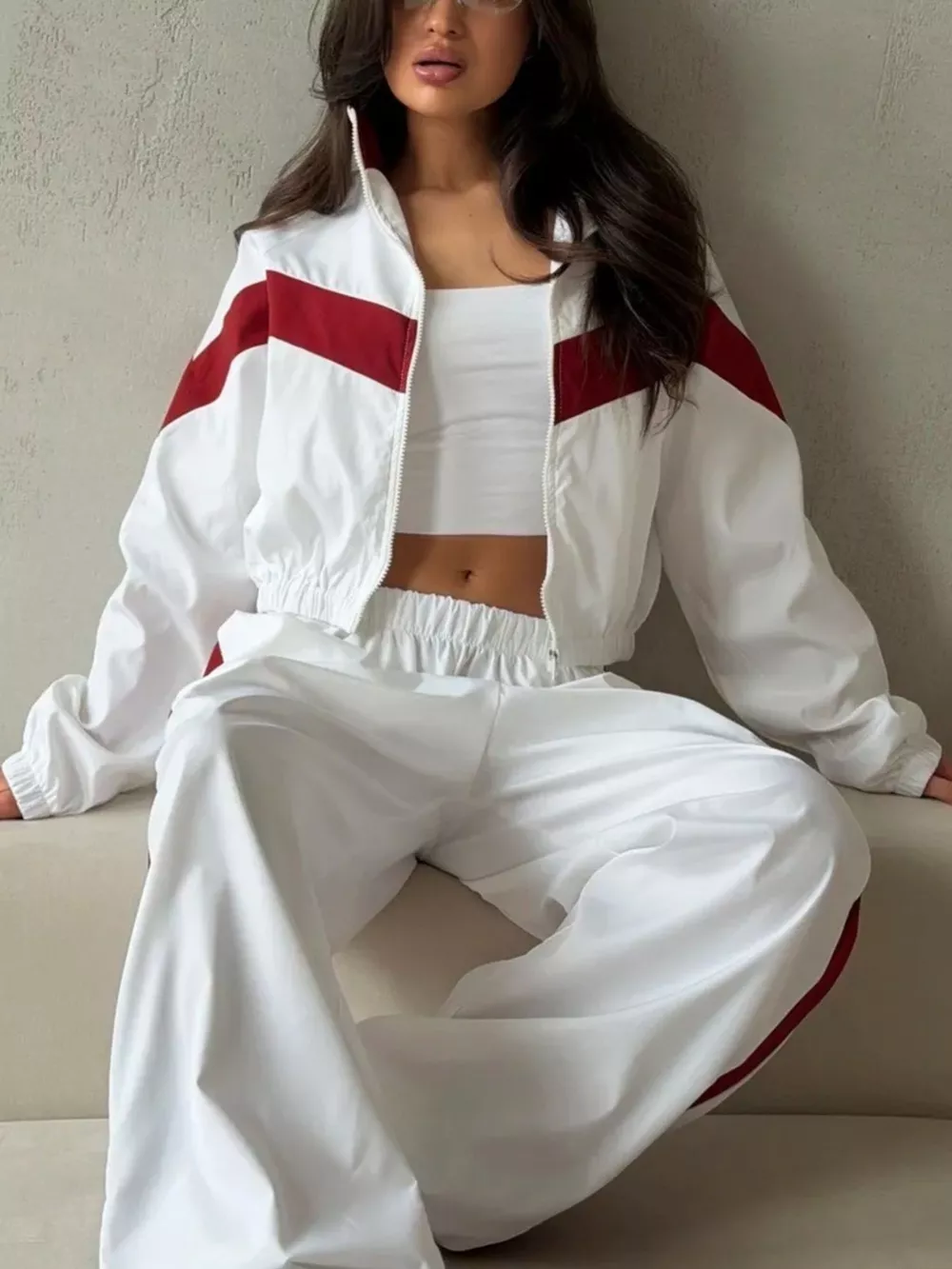 Color Block Zip Up Outerwear and Pants Set, image 13